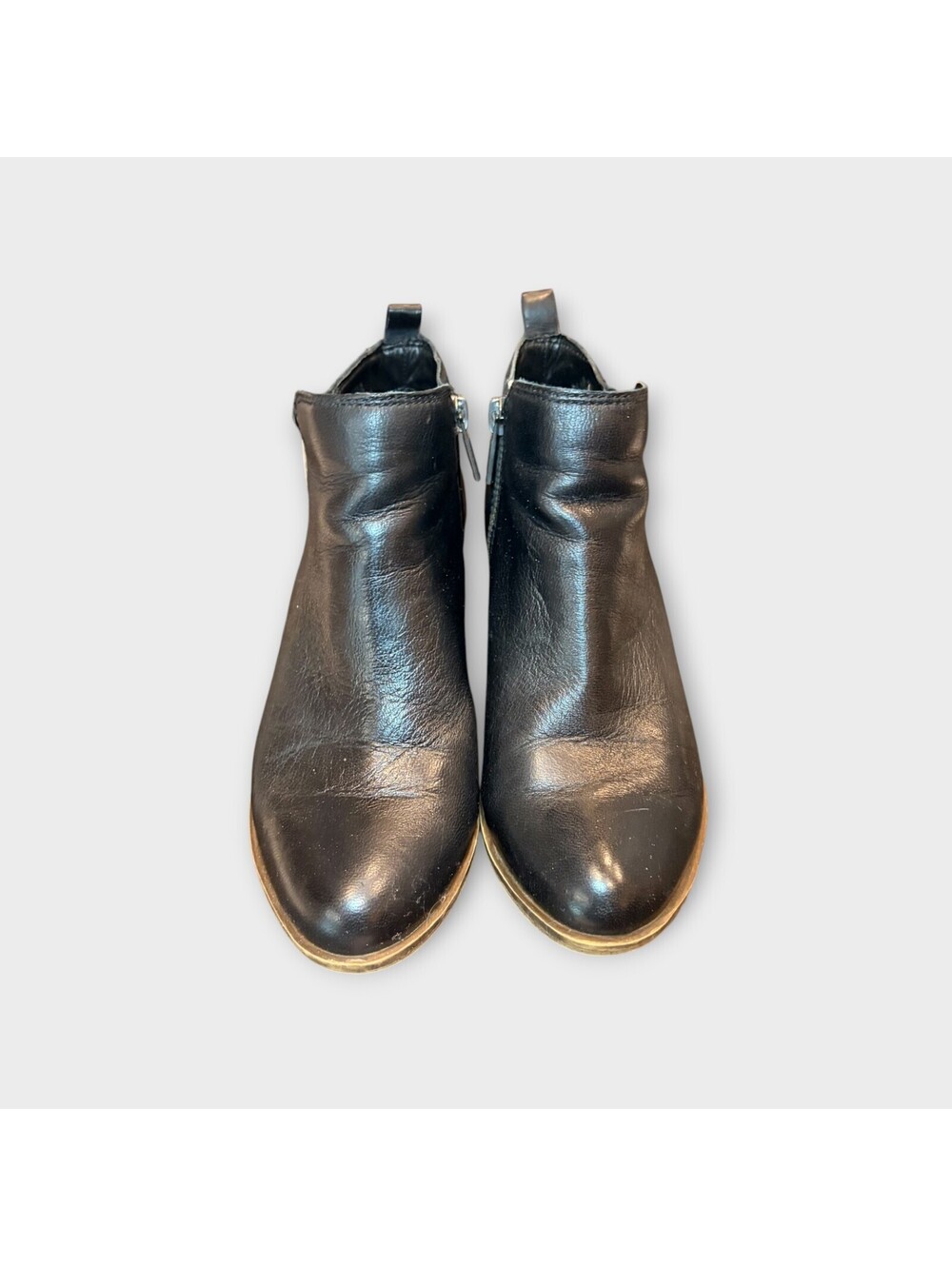 Black Leather Booties by Lucky Brand size 5 1/2 EUC